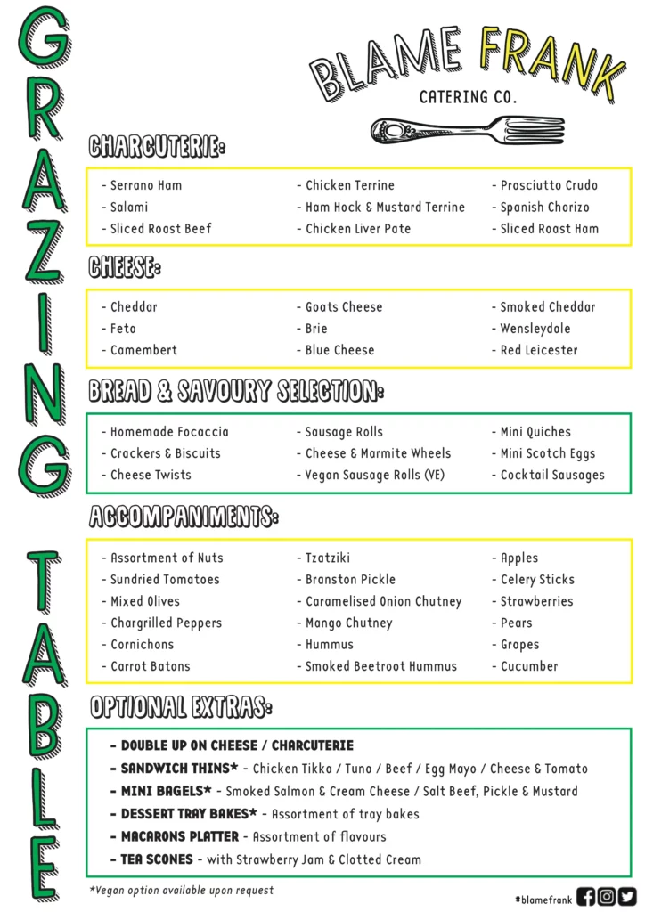 Grazing Table Menu